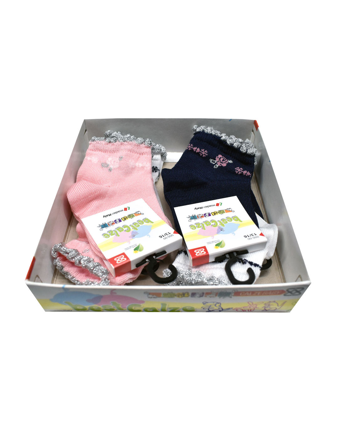 Set Calze Neonata Filo Di Scozia (6 paia) - 0E86 Roselline