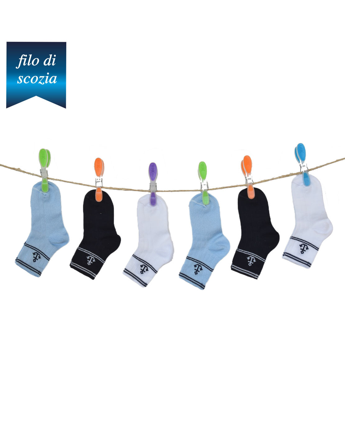Calzini Neonato Filo Di Scozia (6 Paia) - 0H50 Abissi