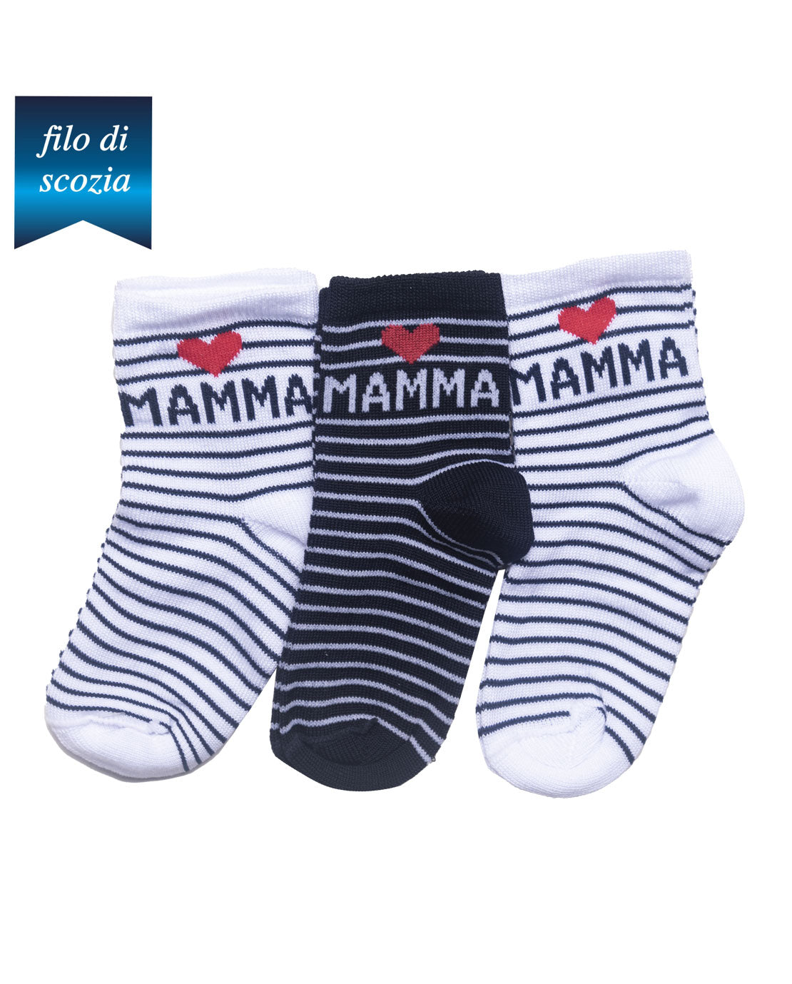 Calzine Neonato "Family" Filo Di Scozia (6 Paia) - 0H58 Family