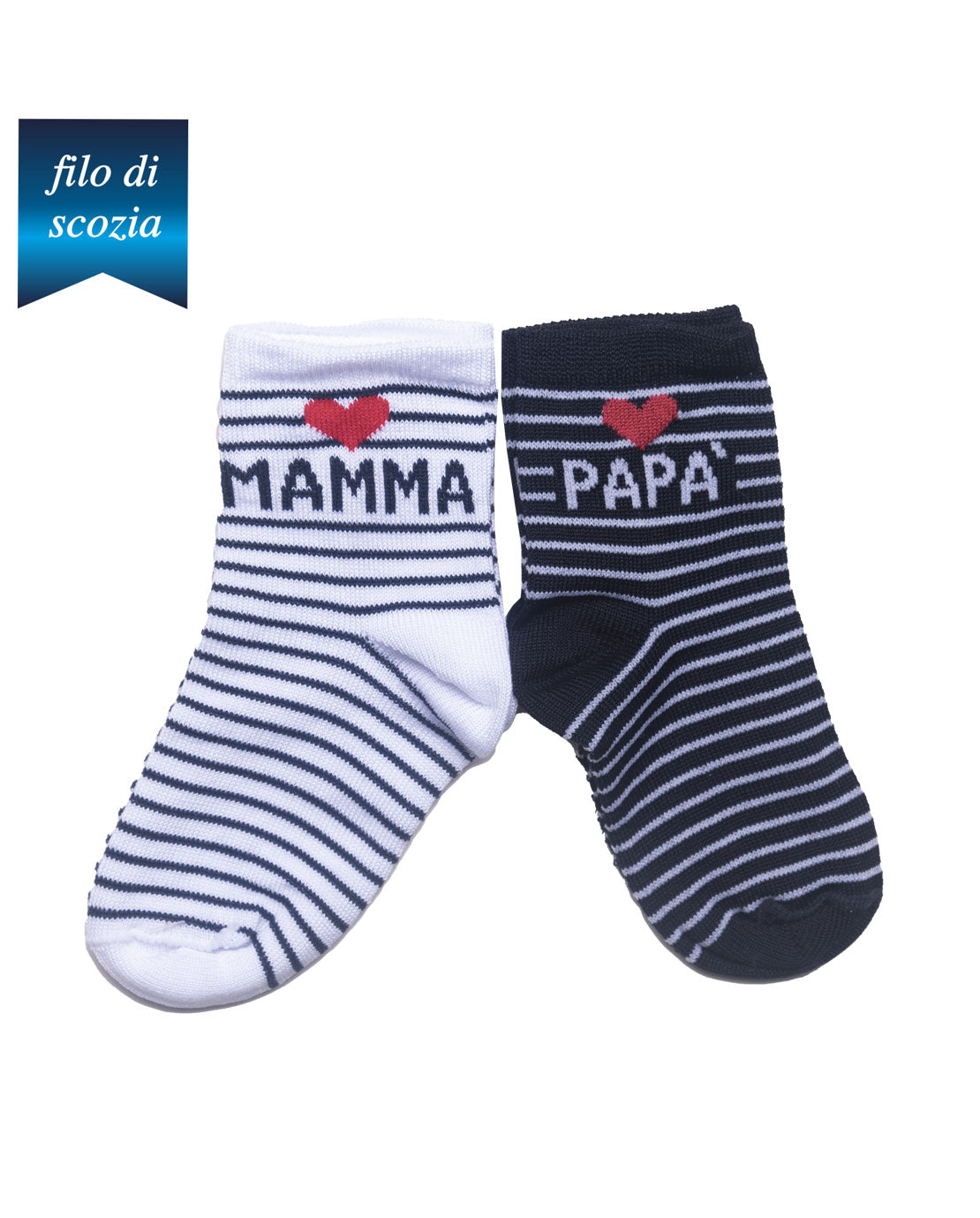 Calzine Neonato "Family" Filo Di Scozia (6 Paia) - 0H58 Family