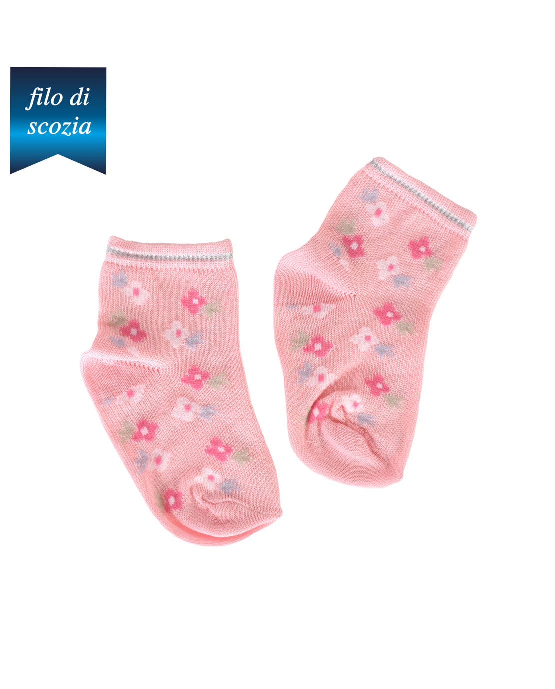 Calzini Corti Da Neonata Filo Di Scozia (6 Paia) - 0J92 Fiorellini