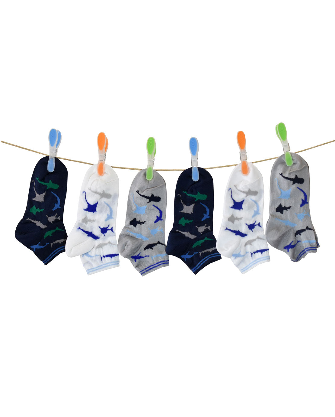 Calze Corte Bambino Filo Scozia (6 Paia)- 2H14 Shark