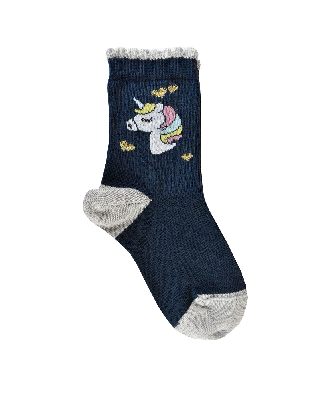 Calze Lunghe Bambina Unicorno Cuori Lurex Caldo Cotone (6 Paia)- 2M54 Sunny