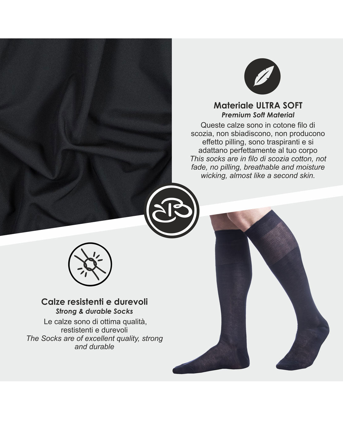 Calze Lunghe Uomo Filo Scozia Renato Balestra (6 Paia) - 5CD99 RB4002
