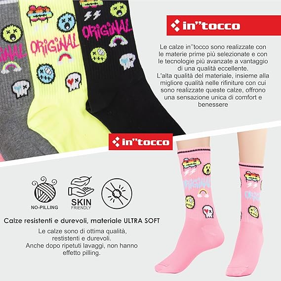 Calze Invernali Donna Fantasia Original (6 Paia) No Pilling Taglia Unica - 3E40-ORIGINAL-3541
