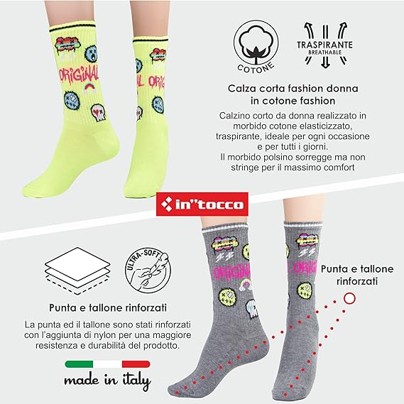 Calze Invernali Donna Fantasia Original (6 Paia) No Pilling Taglia Unica - 3E40-ORIGINAL-3541