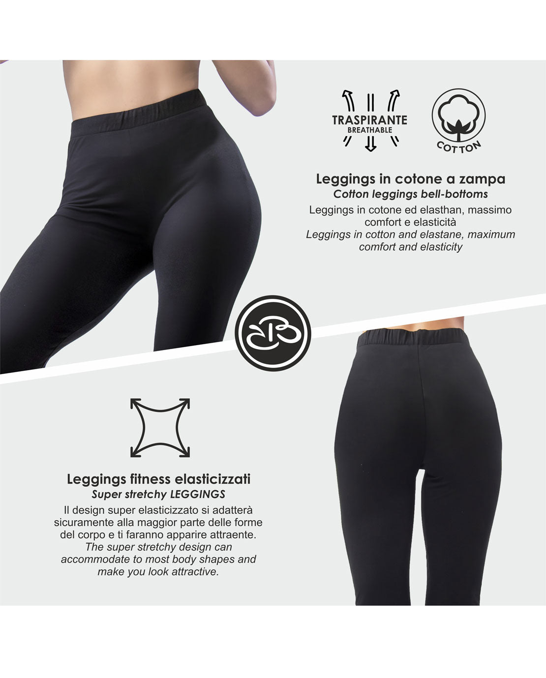 Leggings Estivi Donna a Zampa in Cotone Elasticizzato Renato Balestra- Angela5