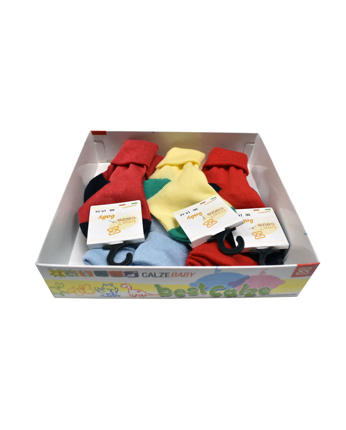 Set Calze Neonati Cotone Pettinato (6 paia)- Bicolor