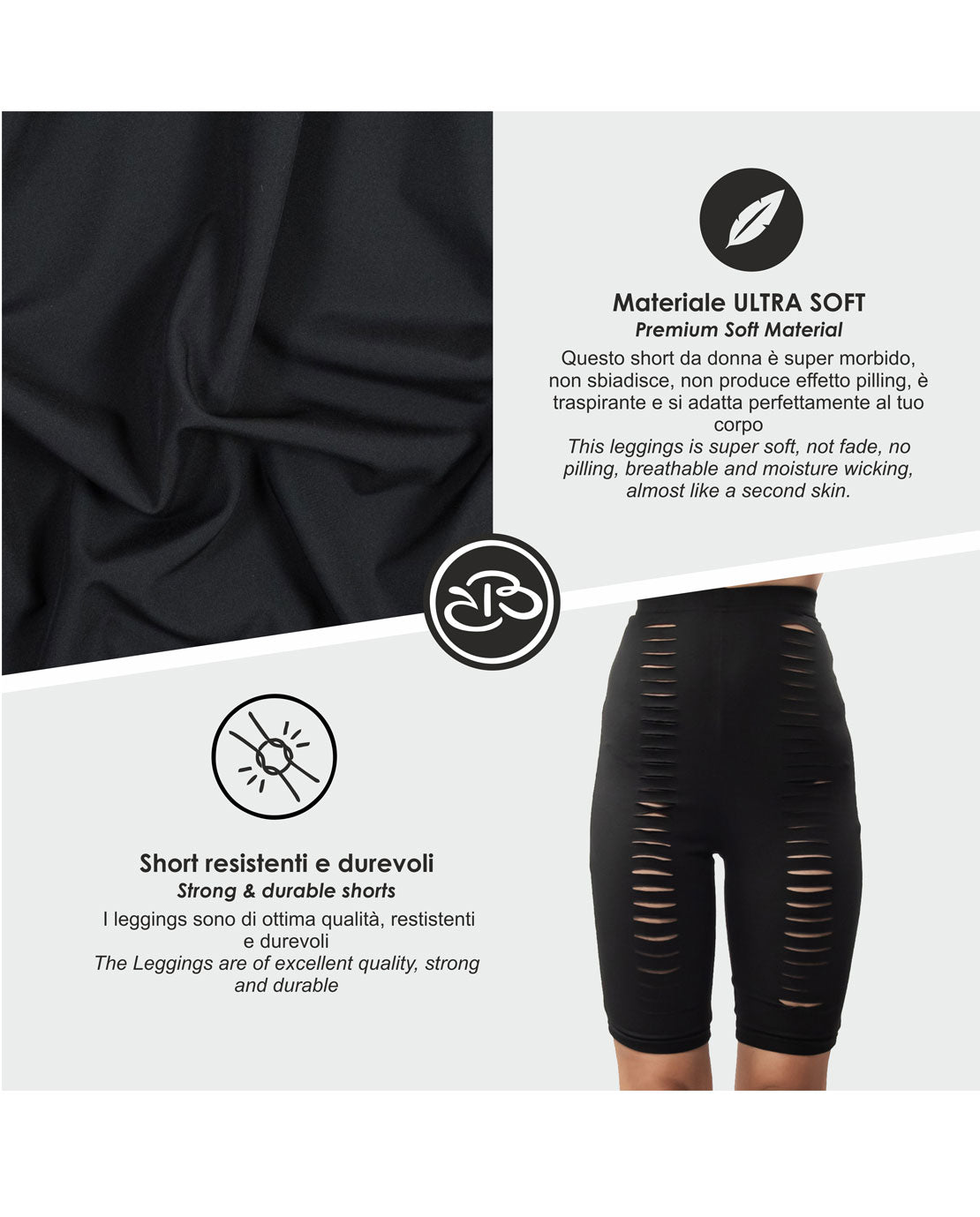 Pantaloncino Sportivo Elasticizzato Strappato in Viscosa Renato Balestra- Micaela1