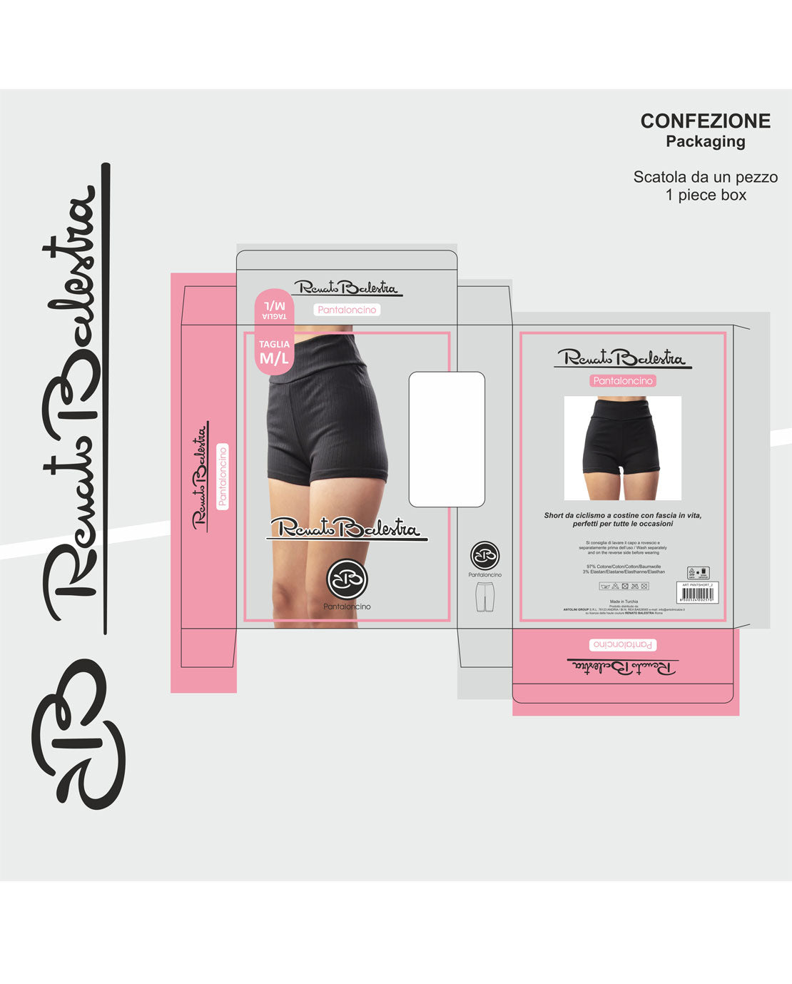 Pantaloncino Short Sportivo Elasticizzato in Cotone Renato Balestra- Pantshort2