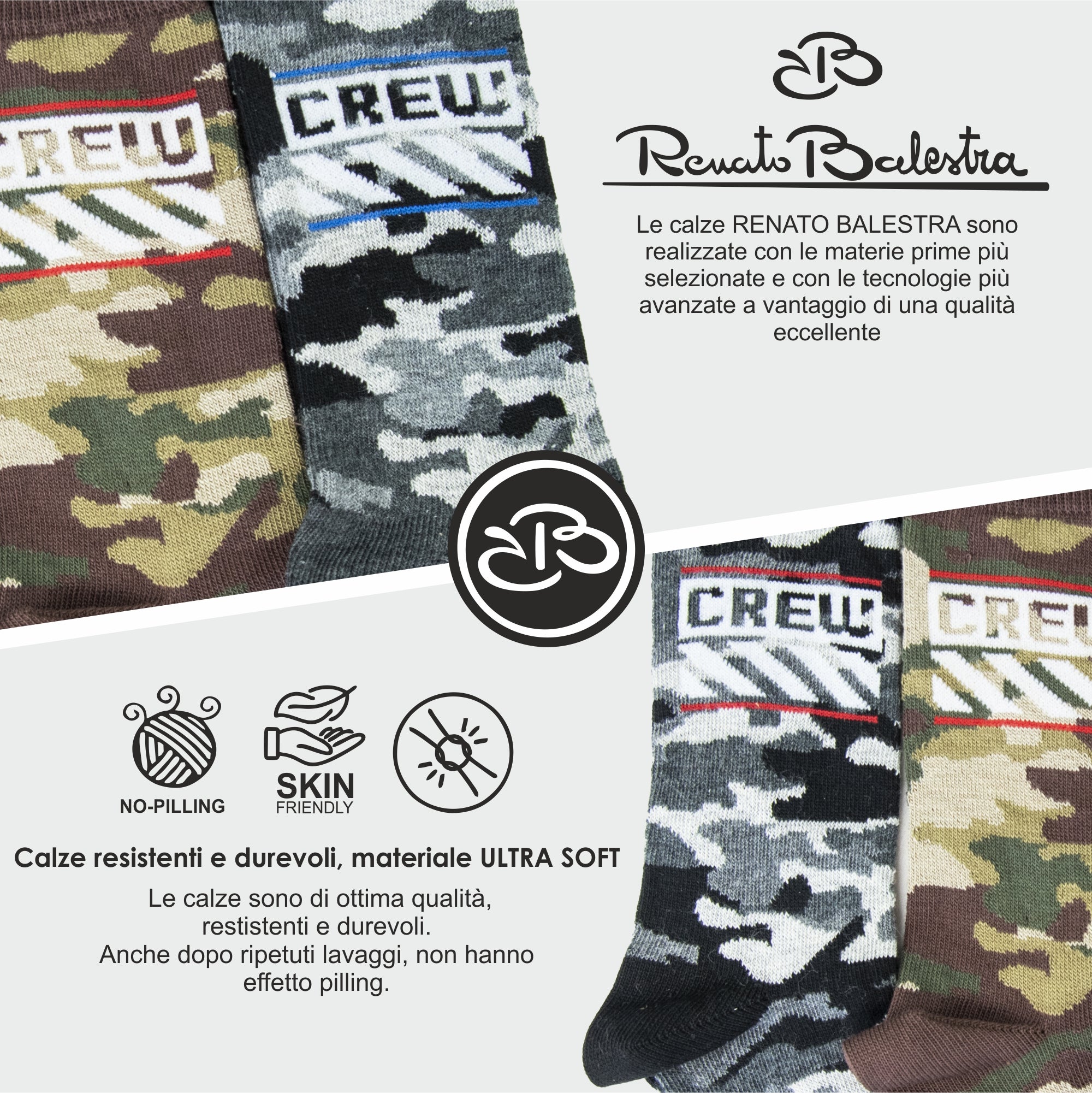 Calze Invernali Bambino Renato Balestra (6 Paia) - RB2K24/RB2K25 CREW