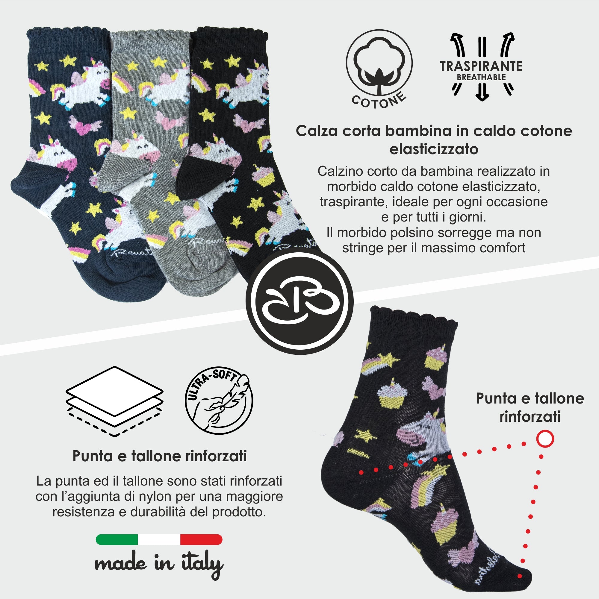 Calze Invernali Bambina Renato Balestra (6 Paia)- RB2K54/RB2K55 Unicorn