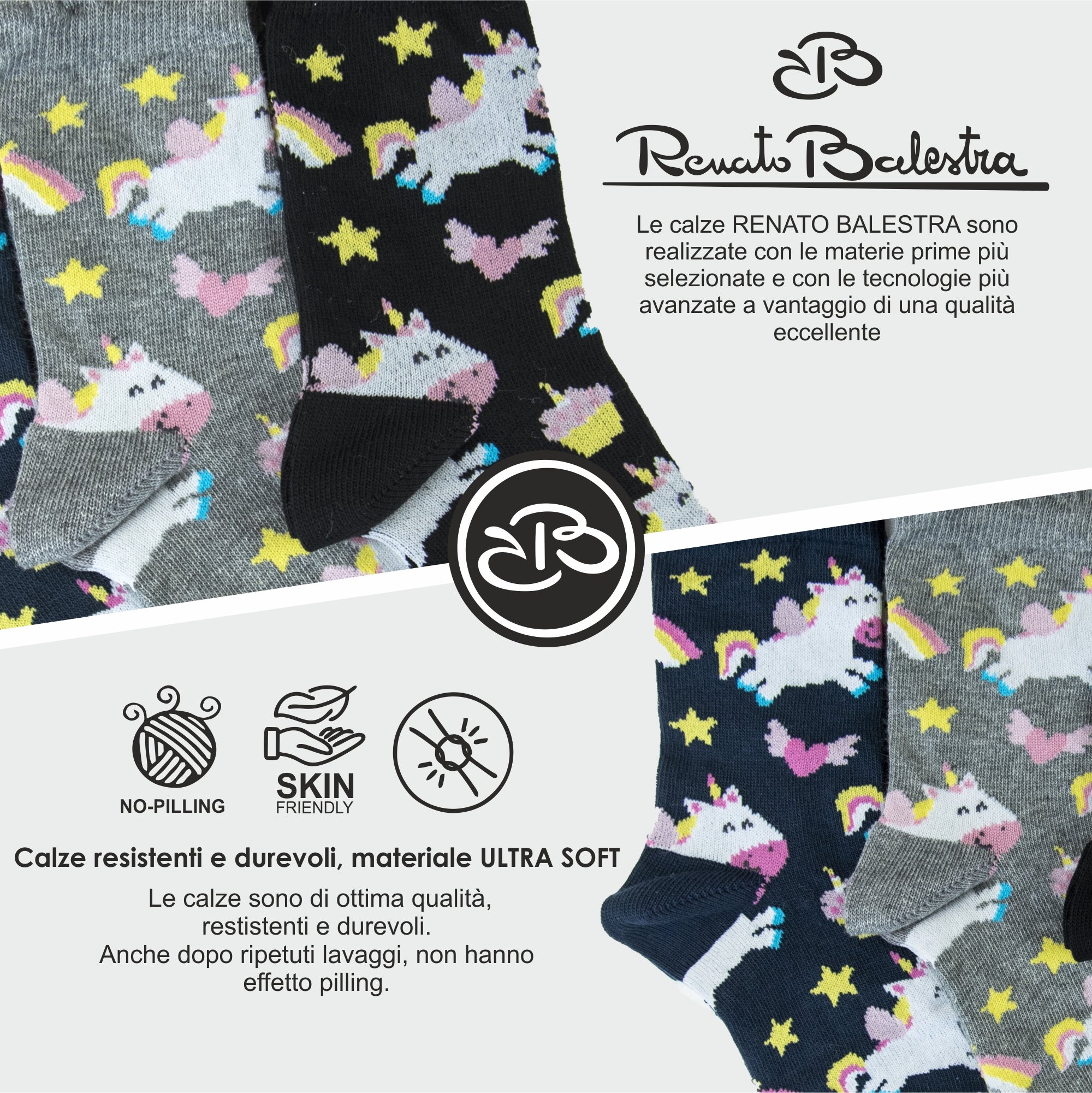 Calze Invernali Bambina Renato Balestra (6 Paia)- RB2K54/RB2K55 Unicorn