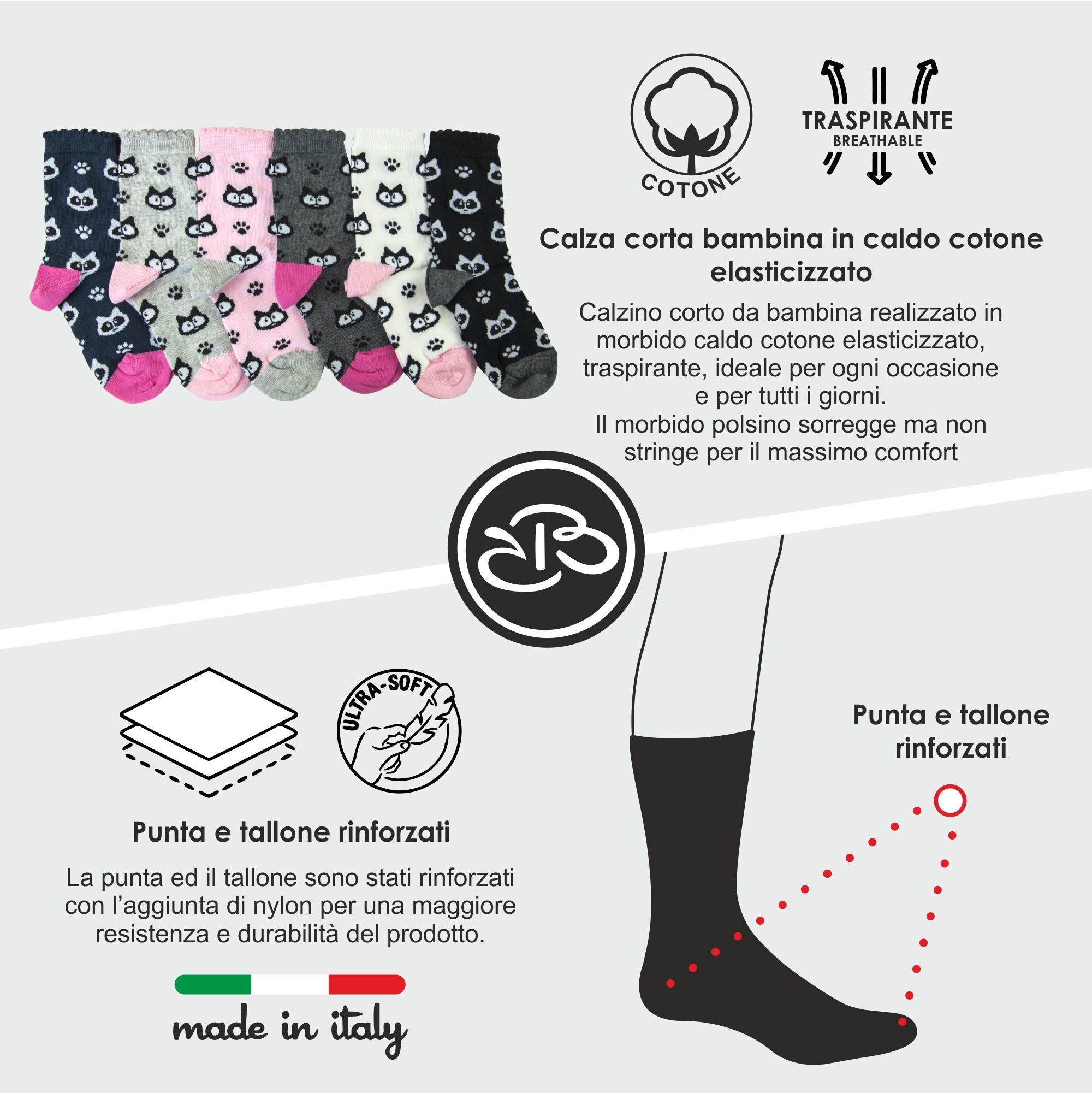 Calze Invernali Bambina Renato Balestra (6 Paia)- RB2K62/RB2K63 GATTINI