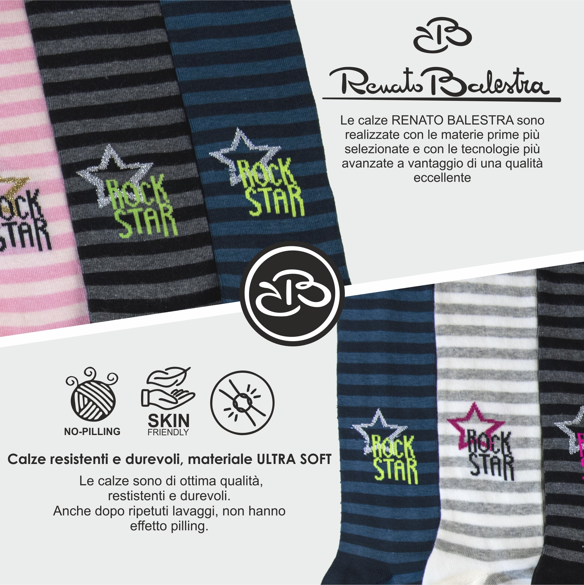 Calze Invernali Bambina Renato Balestra (6 Paia)- RBK77 ROCKSTAR