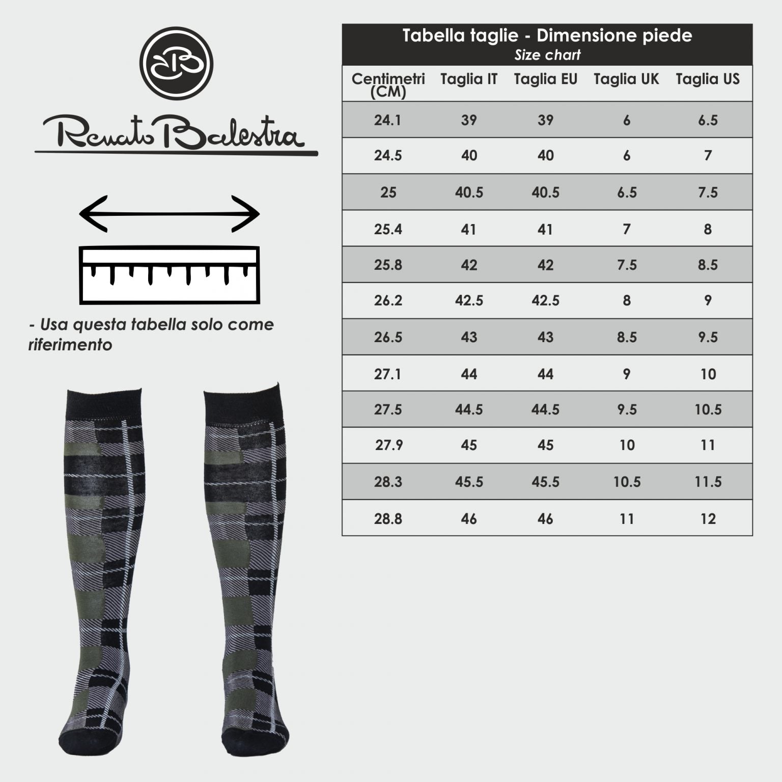 Calze Invernali Uomo Tartan Alte Renato Balestra (6 Paia)