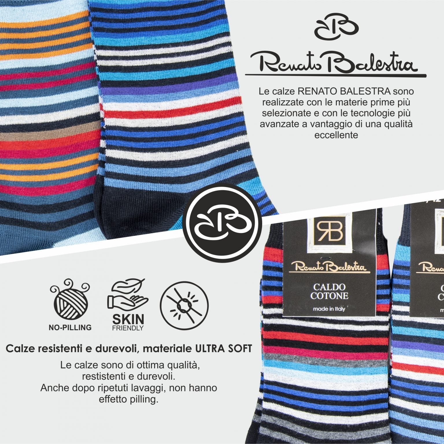 Calze Uomo Invernali Basse Fantasia Rotterdam Renato Balestra (6 Paia)