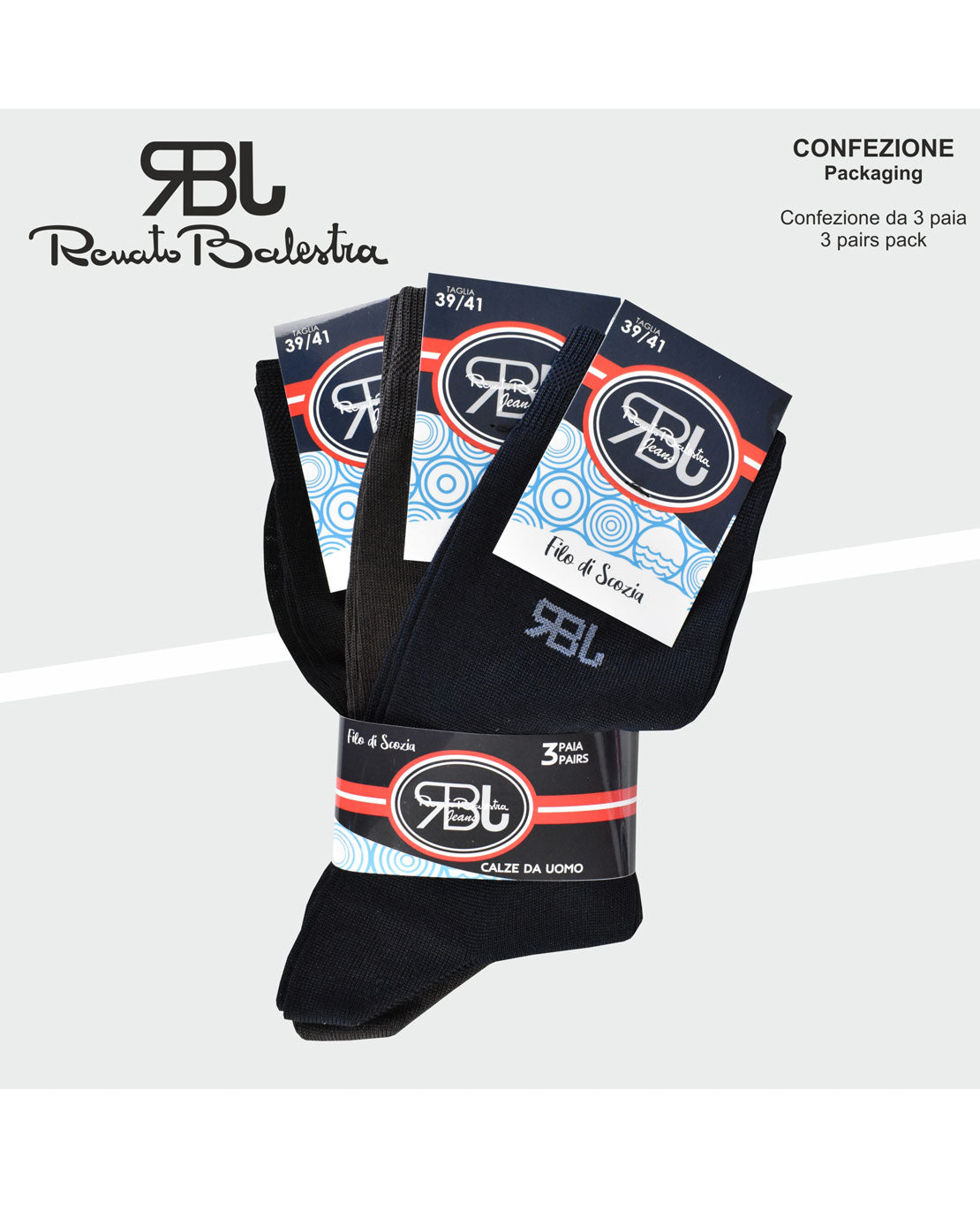 Calze Corte Uomo Filo Scozia RBJ (6 Paia) - RBJ4190 Grafic