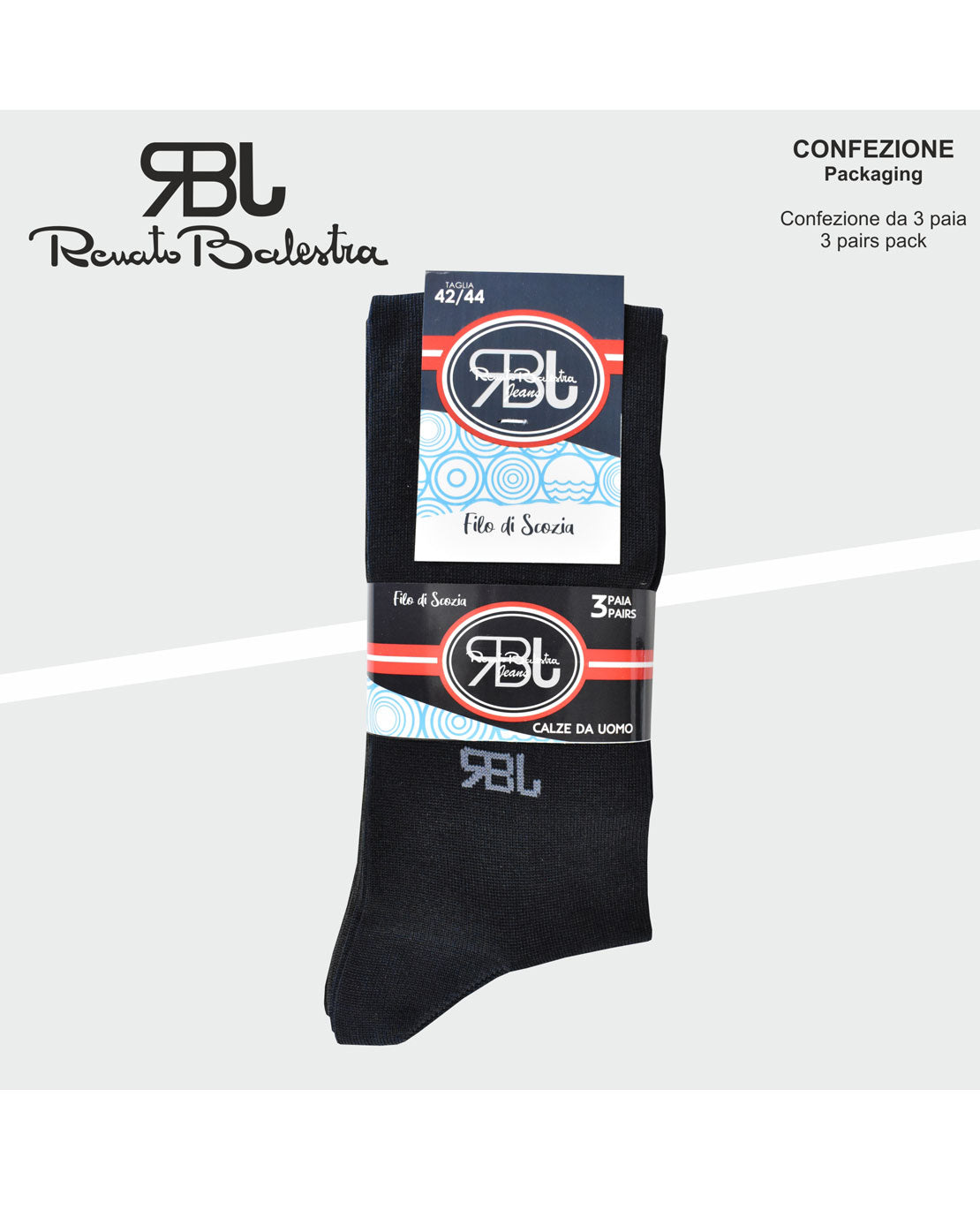 Calze Lunghe Uomo Filo Scozia (6 Paia) - RBJ4191 Grafic