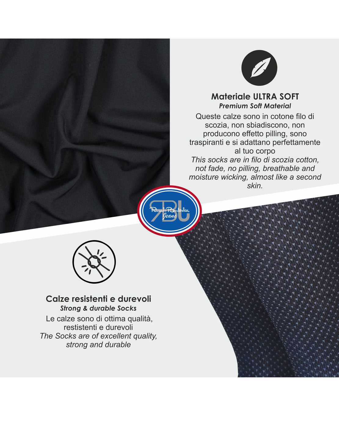 Calze Corte Uomo Filo Scozia "Micro Fori" (6 paia)- RBJ4780 Ghedi Classico