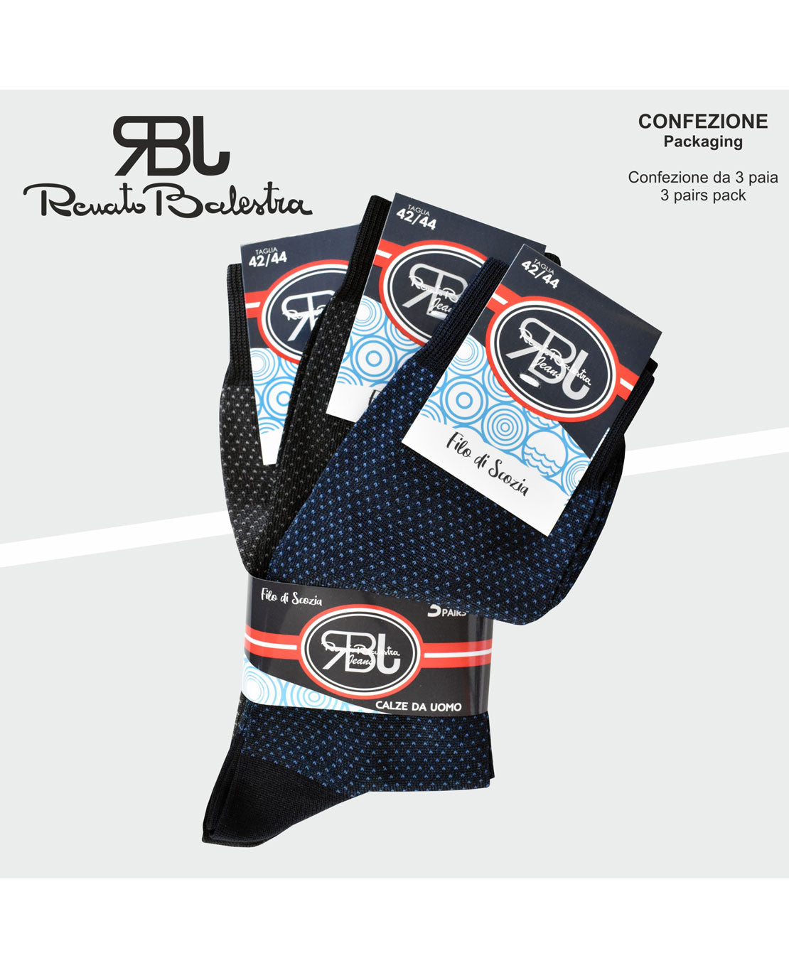 Calze Corte Uomo Filo Scozia "Micro Fori" (6 paia)- RBJ4780 Ghedi Classico