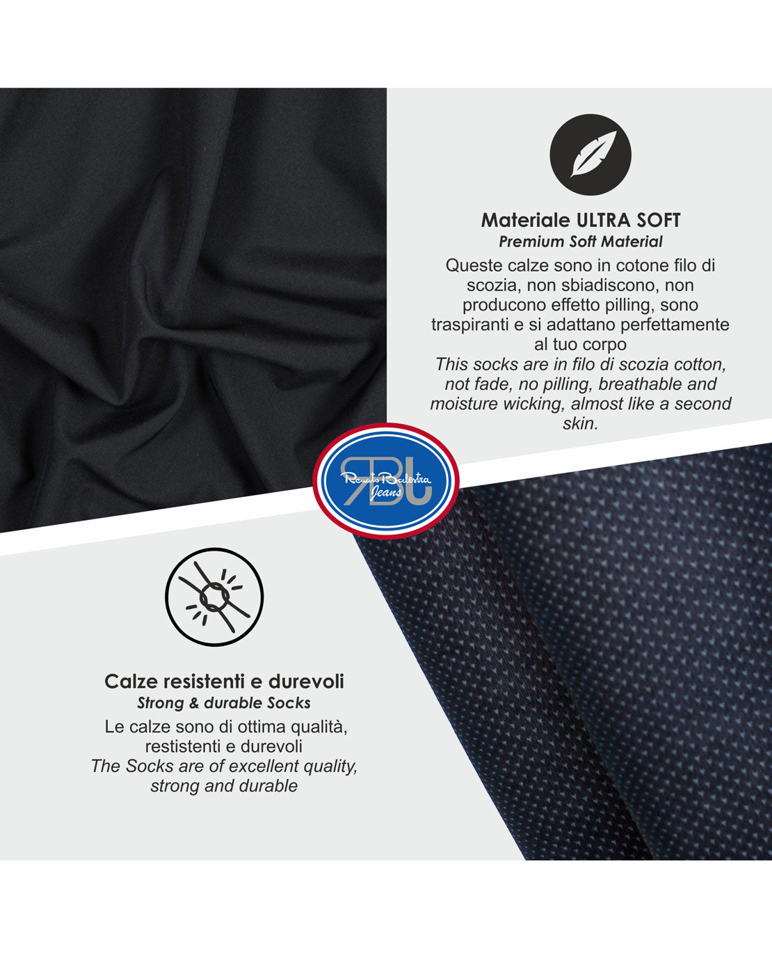 Calze Lunghe Uomo Filo Scozia Micro Pois (6 paia) - RBJ4781 Ghedi classico