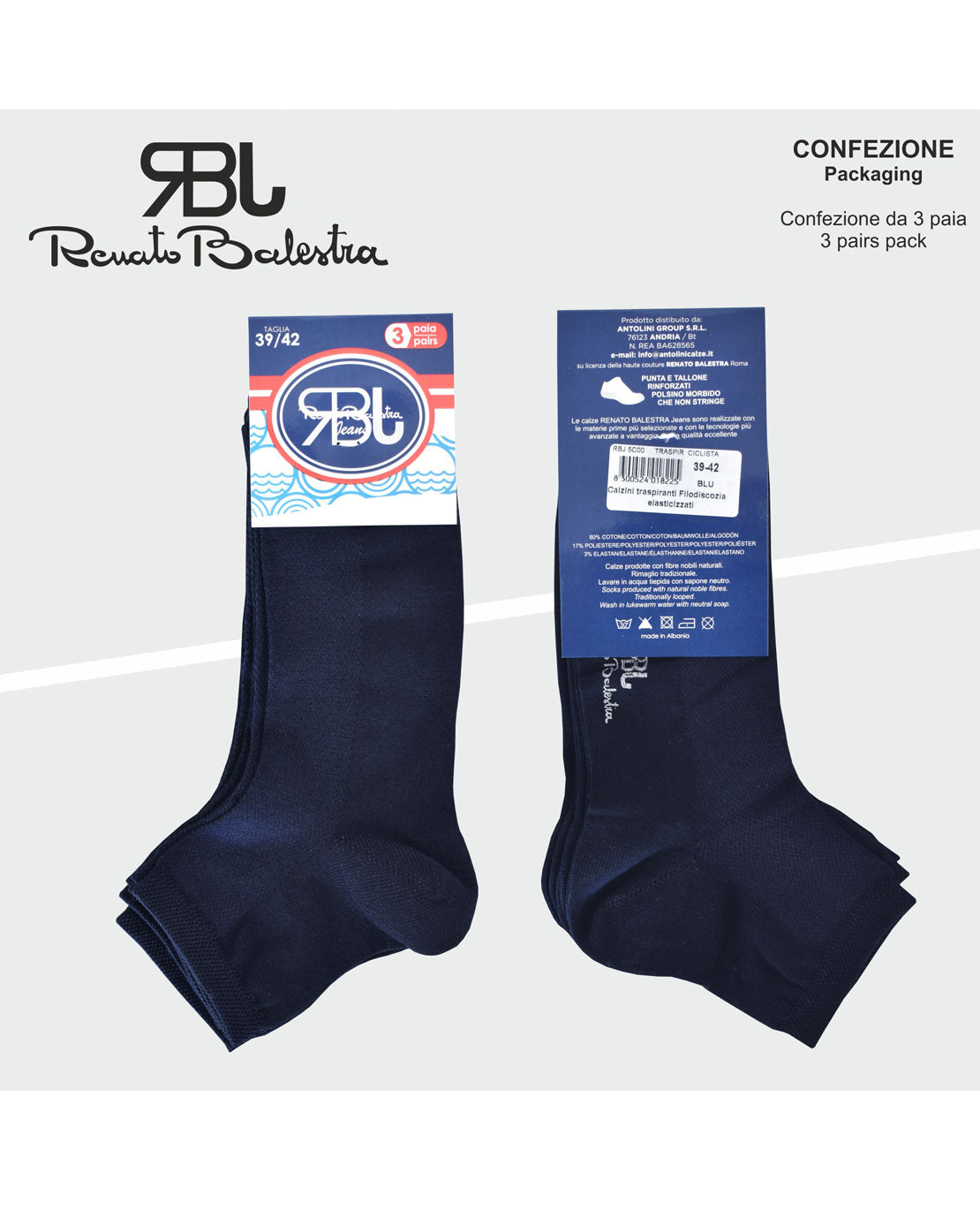 Calze Corte alla Caviglia Traspiranti Filo Scozia Unisex (6 paia) - RBJ5CA00