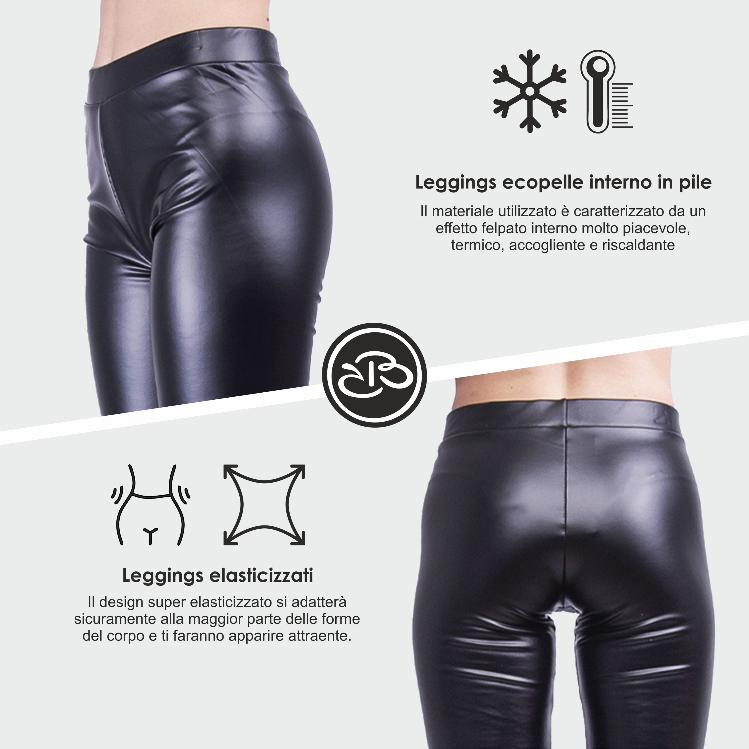Renato Balestra Leggings Invernali Effetto Pelle con Interno in Pile- RAFFAELLA3