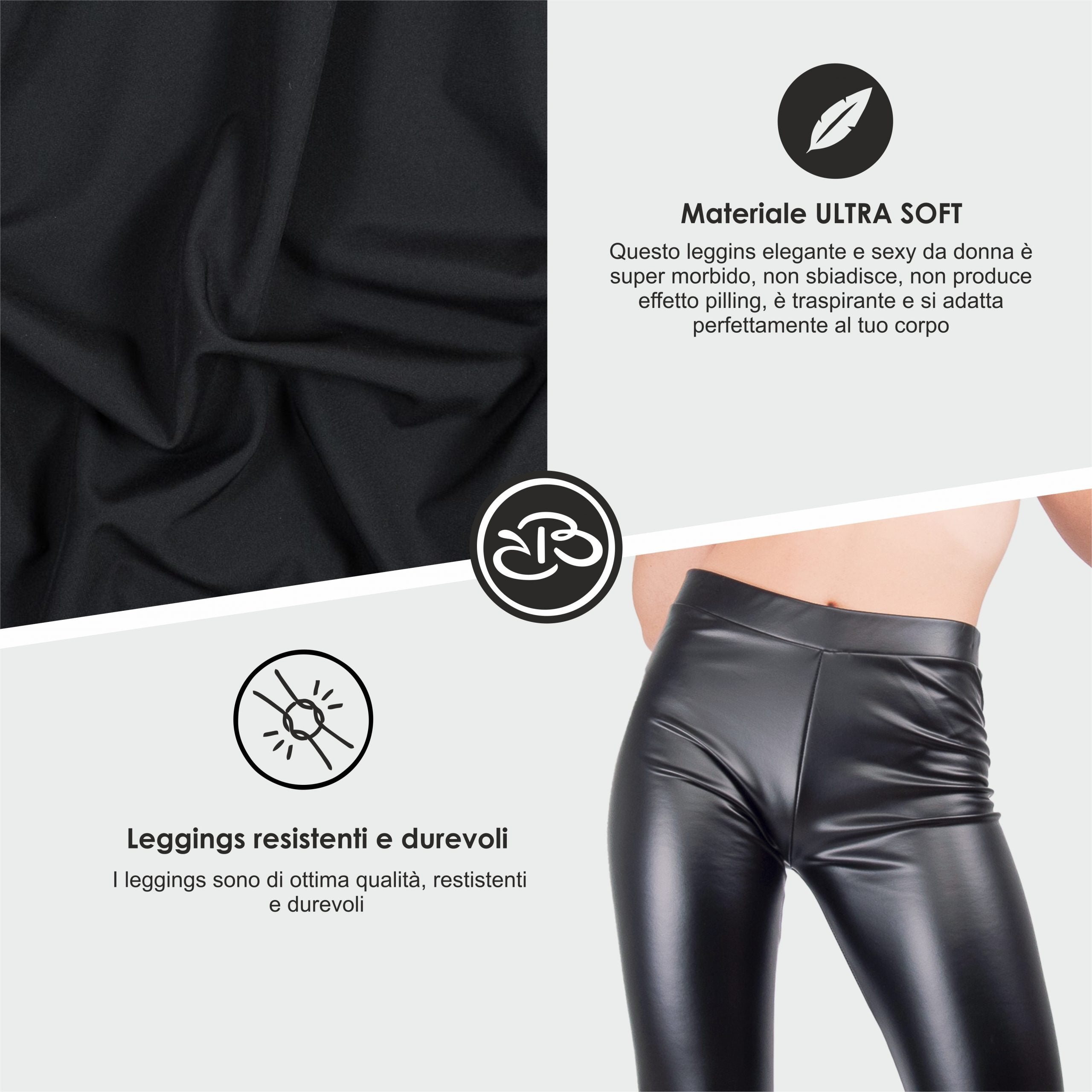 Renato Balestra Leggings Invernali Effetto Pelle con Interno in Pile- RAFFAELLA3