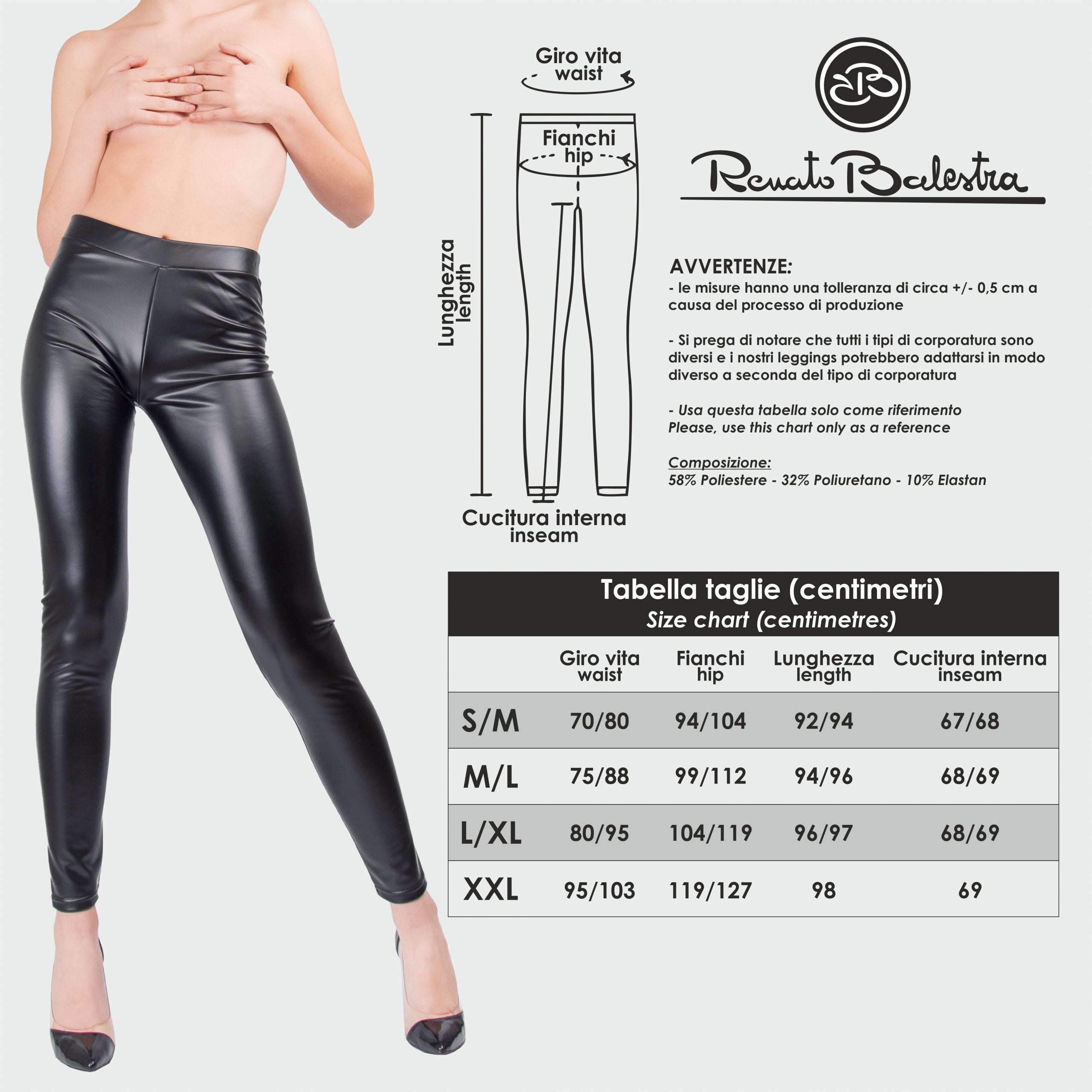 Renato Balestra Leggings Invernali Effetto Pelle con Interno in Pile- RAFFAELLA3