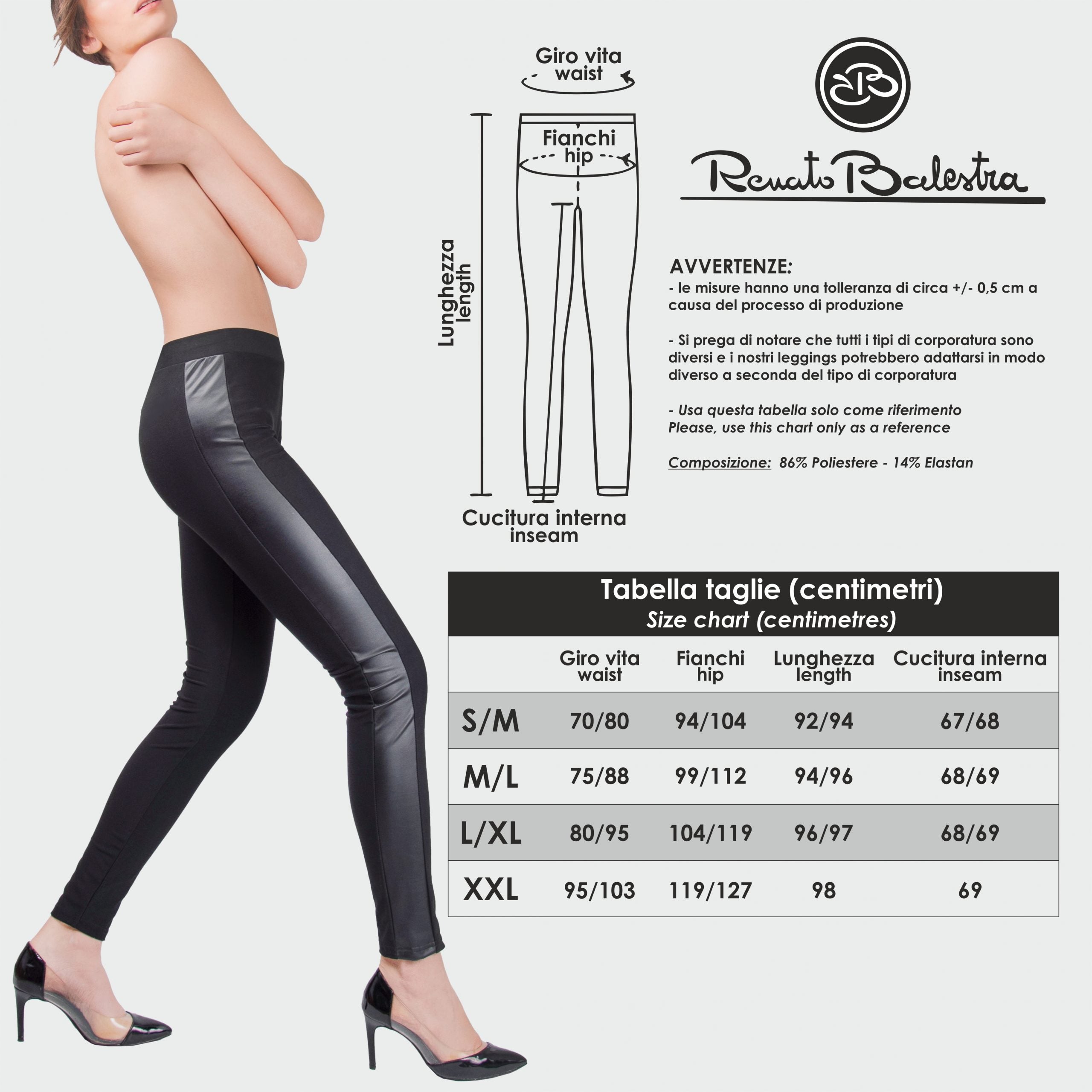 Leggings Invernali Donna con Inserti Laterali in Ecopelle Renato Balestra - RAFFAELLA4