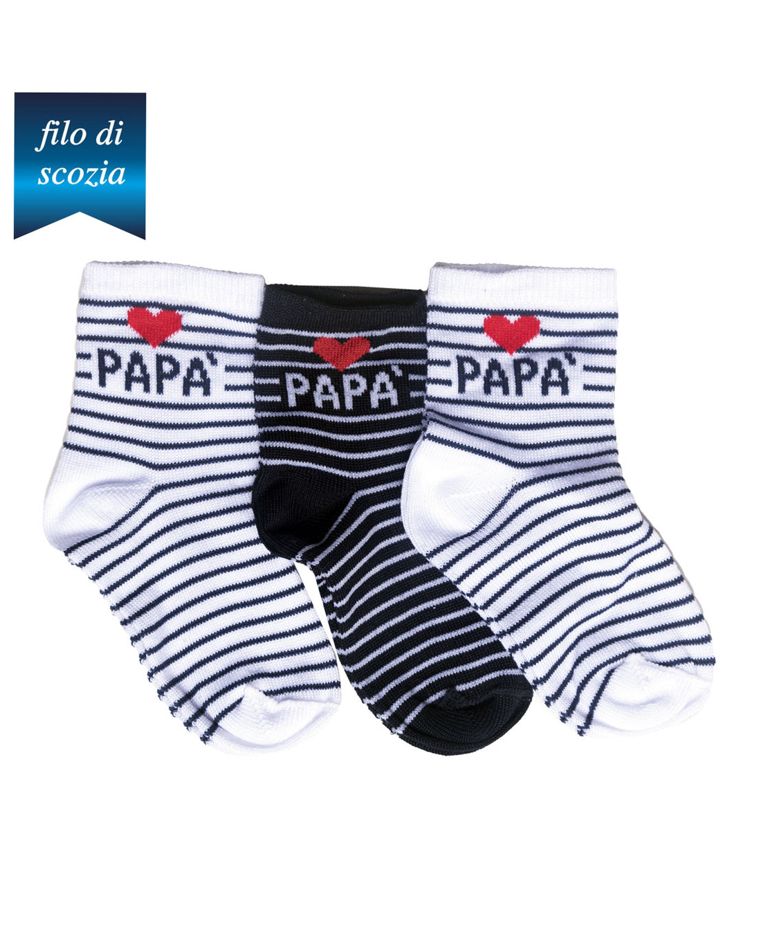 Calzine Neonato &quot;Family&quot; Filo Di Scozia (6 Paia) - 0H58 Family