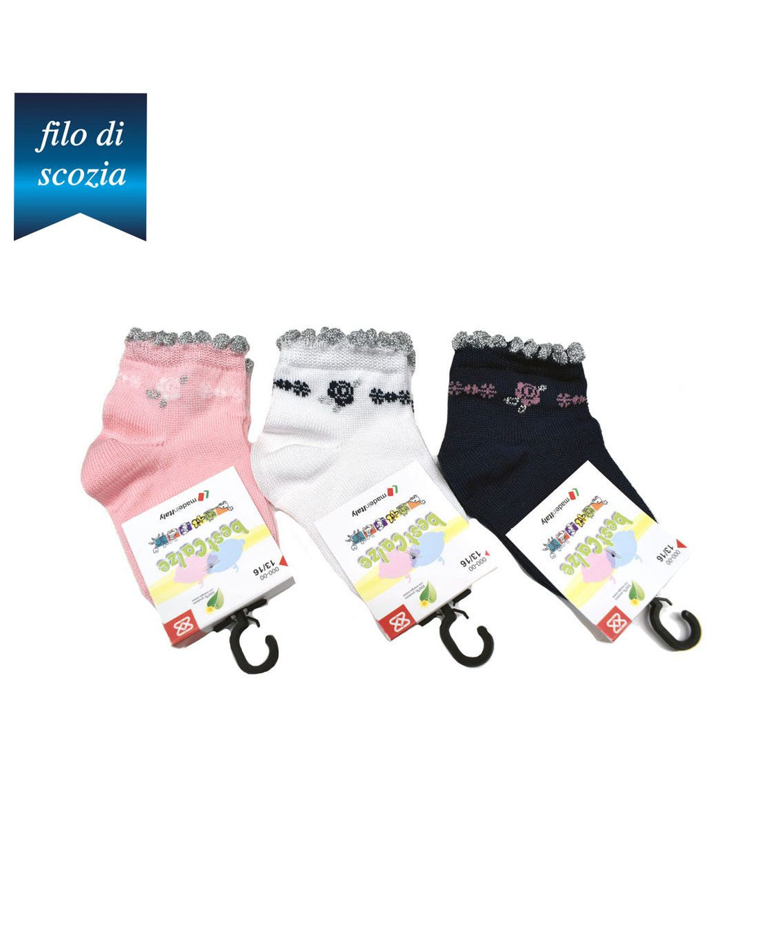 Set Calze Neonata Filo Di Scozia (6 paia) - 0E86 Roselline