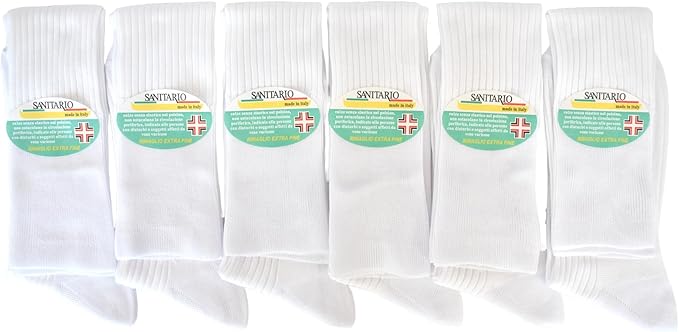 Calze Sanitarie Lunghe Uomo Filo di Scozia (6 Paia)- 8533 Sanitario