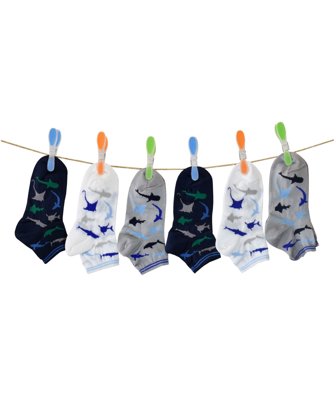 Calze Corte Bambino Filo Scozia (6 Paia)- 2H14 Shark