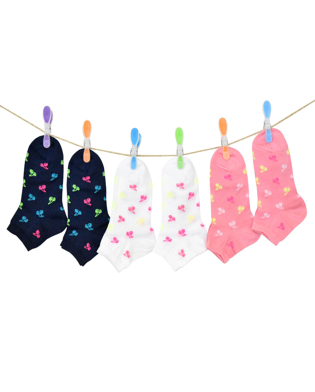 Calze Corte Bambina Filo Scozia (6 Paia)- 2H42 Cherry