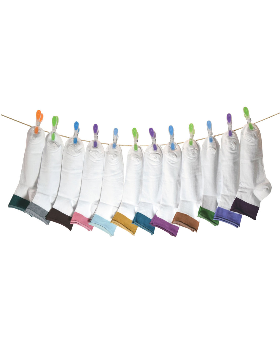 Calze Corte Donna Cotone Senza Elastico Bicolor (6 paia) - 3A14 Laser bicolor