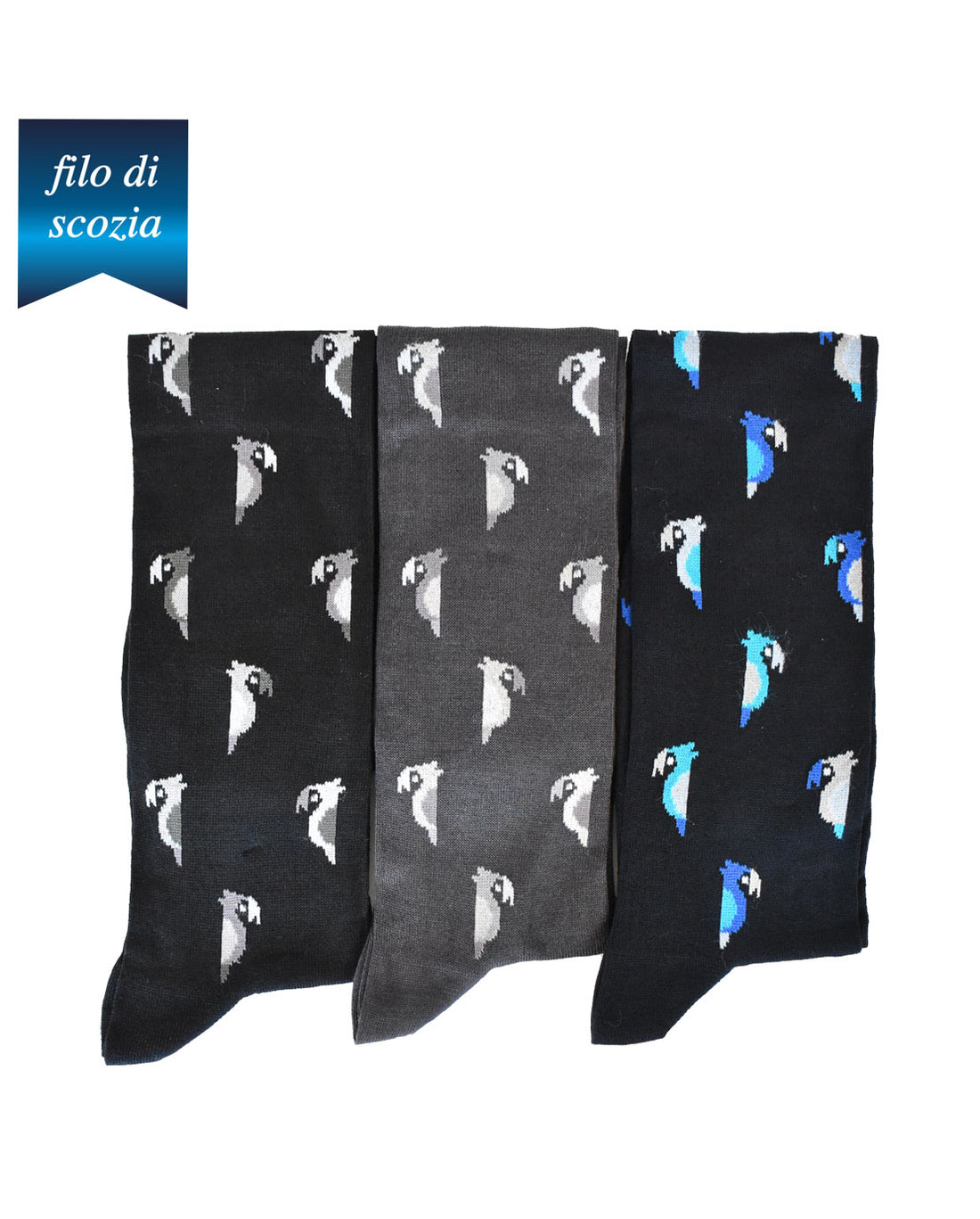 Calze Lunghe Uomo Pappagallo Filo Scozia (6 paia) - 4R55 Parrots_classico