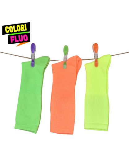 Calze Sportive in Spugna (6 Paia) Fluo Uomo Cotone Fluorescente- 4CD70 Sport