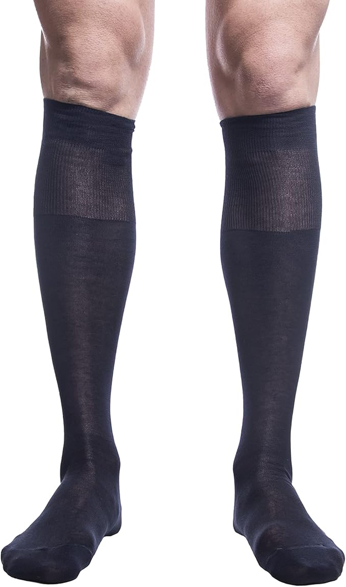 Calze Lunghe Uomo in Cotone Filo di Scozia Classiche Eleganti (6 Paia) - Poker