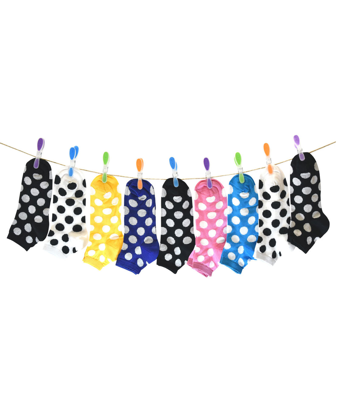 Calze Corte Donna Colorate Filo Scozia Pois Estive (6 paia) - 6596 Heron