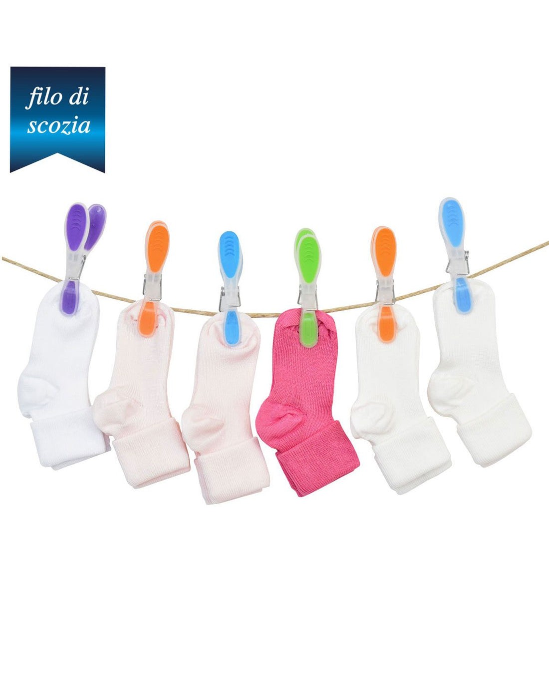 Calzine Corte Neonata Filo Di Scozia (6 Paia) - 7032 Ricky