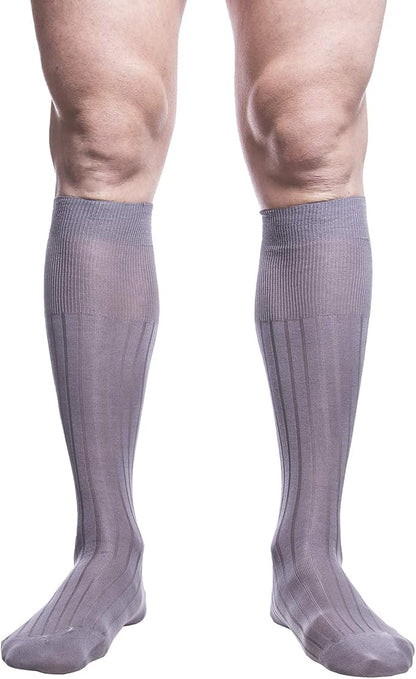Calze Lunghe Uomo in Cotone Filo di Scozia Classiche Eleganti (6 Paia) - Poker