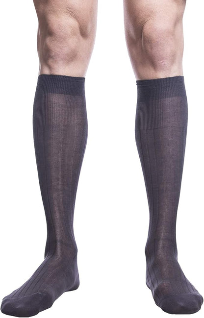 Calze Lunghe Uomo in Cotone Filo di Scozia Classiche Eleganti (6 Paia) - Poker
