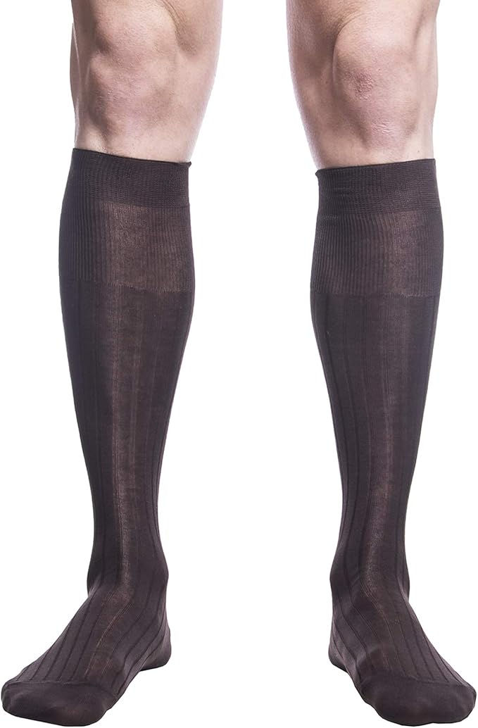 Calze Lunghe Uomo in Cotone Filo di Scozia Classiche Eleganti (6 Paia) - Poker