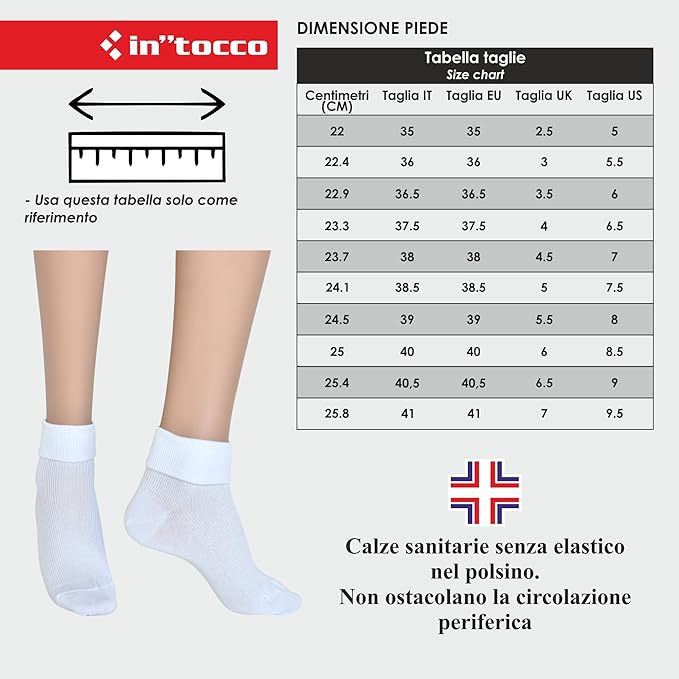 Calze Sanitarie Donna Filo Scozia Estive (6 paia) - 8534 Donnetta sanitaria