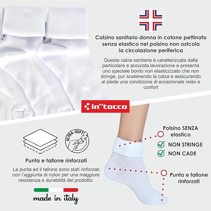 Calze Sanitarie Donna Filo Scozia Estive (6 paia) - 8534 Donnetta sanitaria