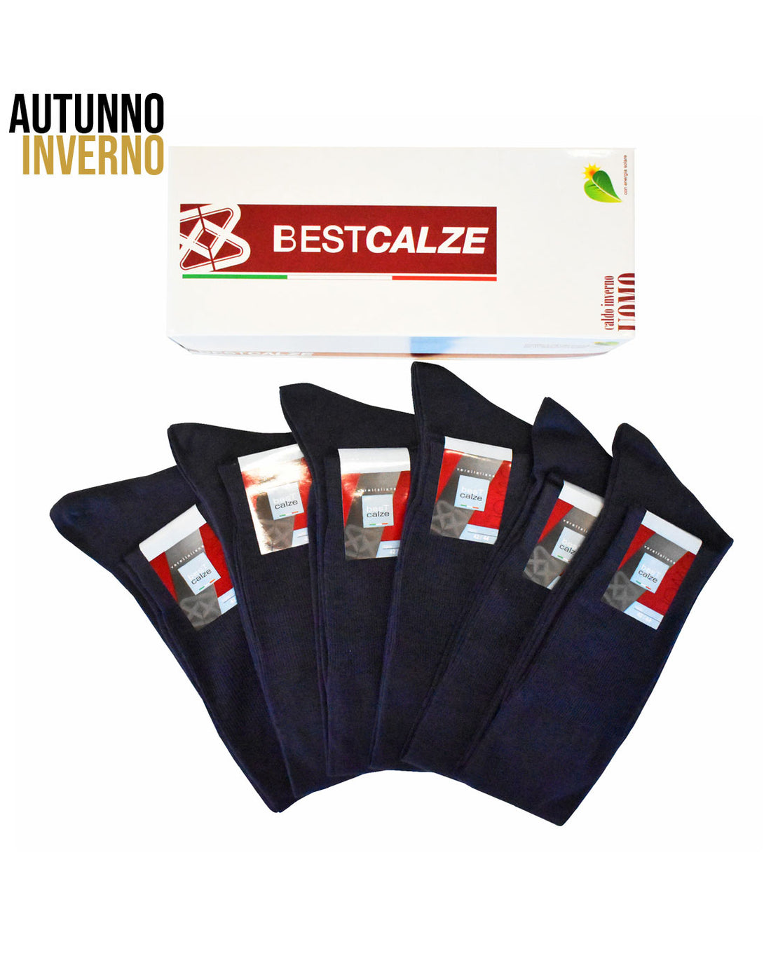 Calze Lunghe Uomo Modello Rasato Misto Lana (6 paia)- 8513 Poker Lana