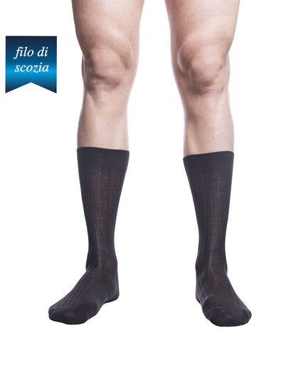 Calze Corte Uomo Costine Filo Scozia (6 Paia) - 8554 Sistro