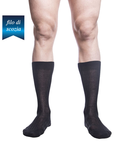 Calze Corte Uomo Costine Filo Scozia (6 Paia) - 8554 Sistro
